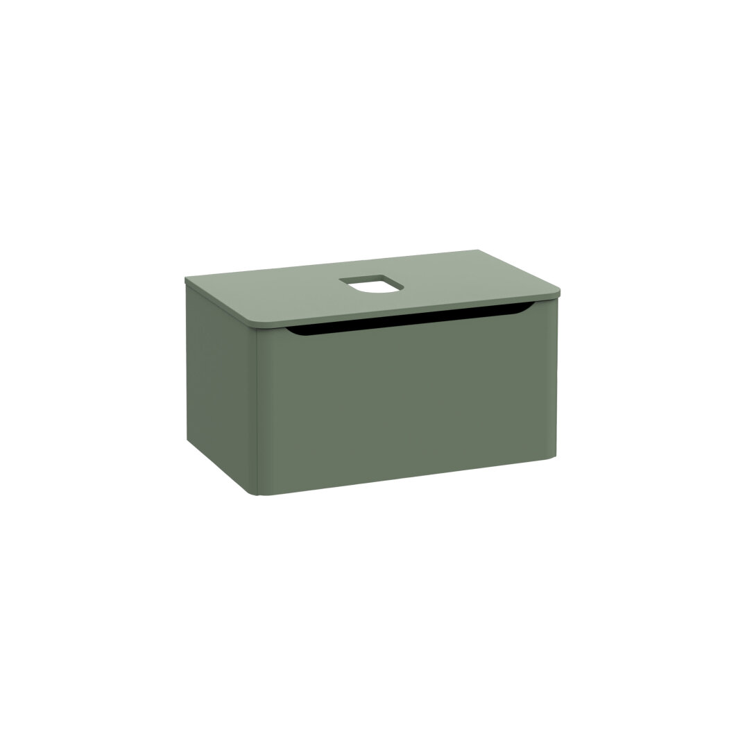 VitrA Integra Round Tek Çekmeceli Çanak Lavabo Uyumlu Lavabo Dolabı, Mat Yeşil, 80 cm (Çanak Lavabo Hariç-Armatür Deliksiz), 70046 - 2