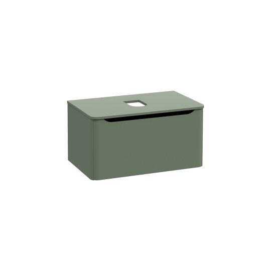 VitrA Integra Round Tek Çekmeceli Çanak Lavabo Uyumlu Lavabo Dolabı, Mat Yeşil, 80 cm (Çanak Lavabo Hariç-Armatür Deliksiz), 70046 - 8