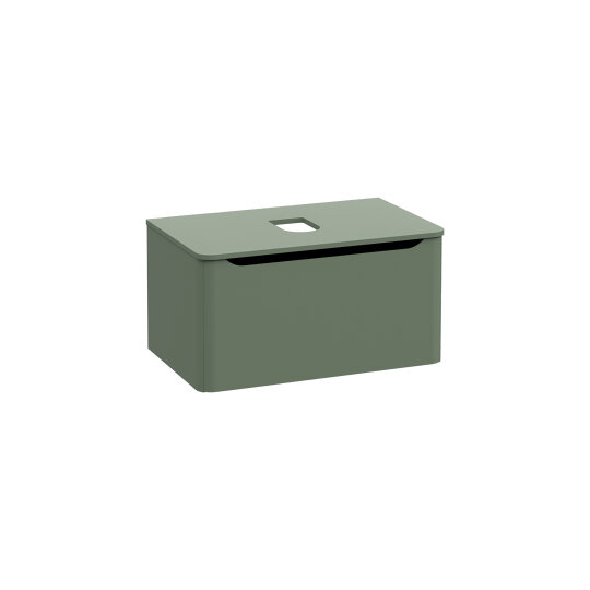 VitrA Integra Round Tek Çekmeceli Çanak Lavabo Uyumlu Lavabo Dolabı, Mat Yeşil, 80 cm (Çanak Lavabo Hariç-Armatür Deliksiz), 70046 - 9