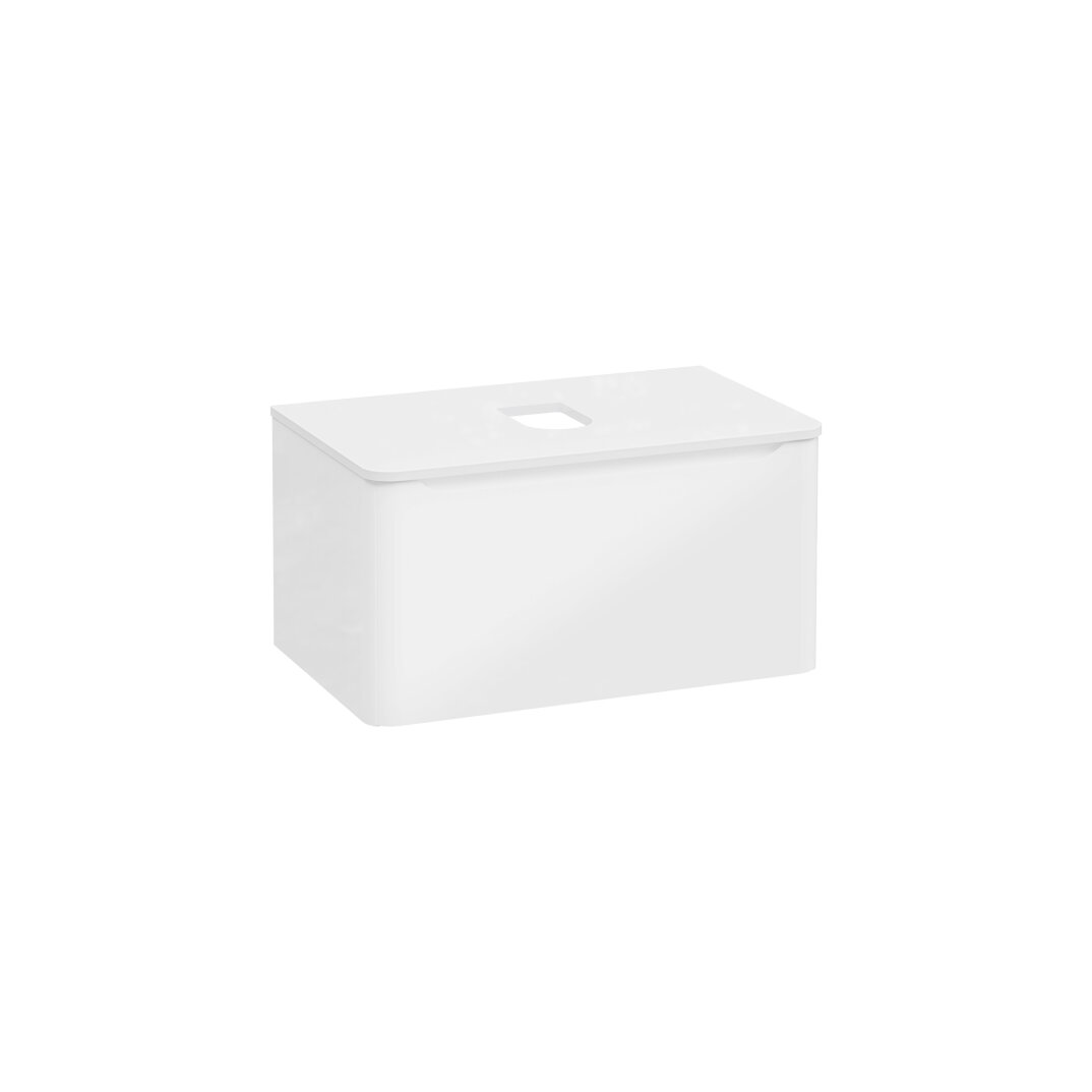 VitrA Integra Round Tek Çekmeceli Çanak Lavabo Uyumlu Lavabo Dolabı, Parlak Beyaz, 80 cm (Çanak Lavabo Hariç-Armatür Deliksiz), 70041 - 4