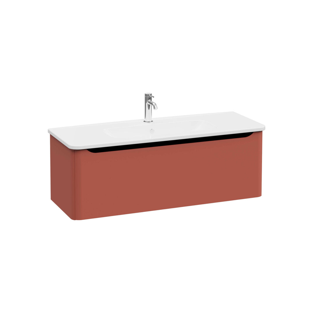 VitrA Integra Round Tek Çekmeceli Lavabo Dolabı, Ayaksız, 120 cm, Mat Kırmızı, 69928 - 1