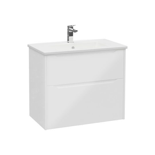 VitrA Integra Square Çift Çekmeceli Lavabo Dolabı, Ayaksız, 80 cm, Parlak Beyaz, 80210 - 3