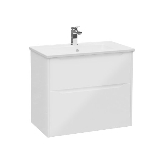 VitrA Integra Square Çift Çekmeceli Lavabo Dolabı, Ayaksız, 80 cm, Parlak Beyaz, 80210 - 4