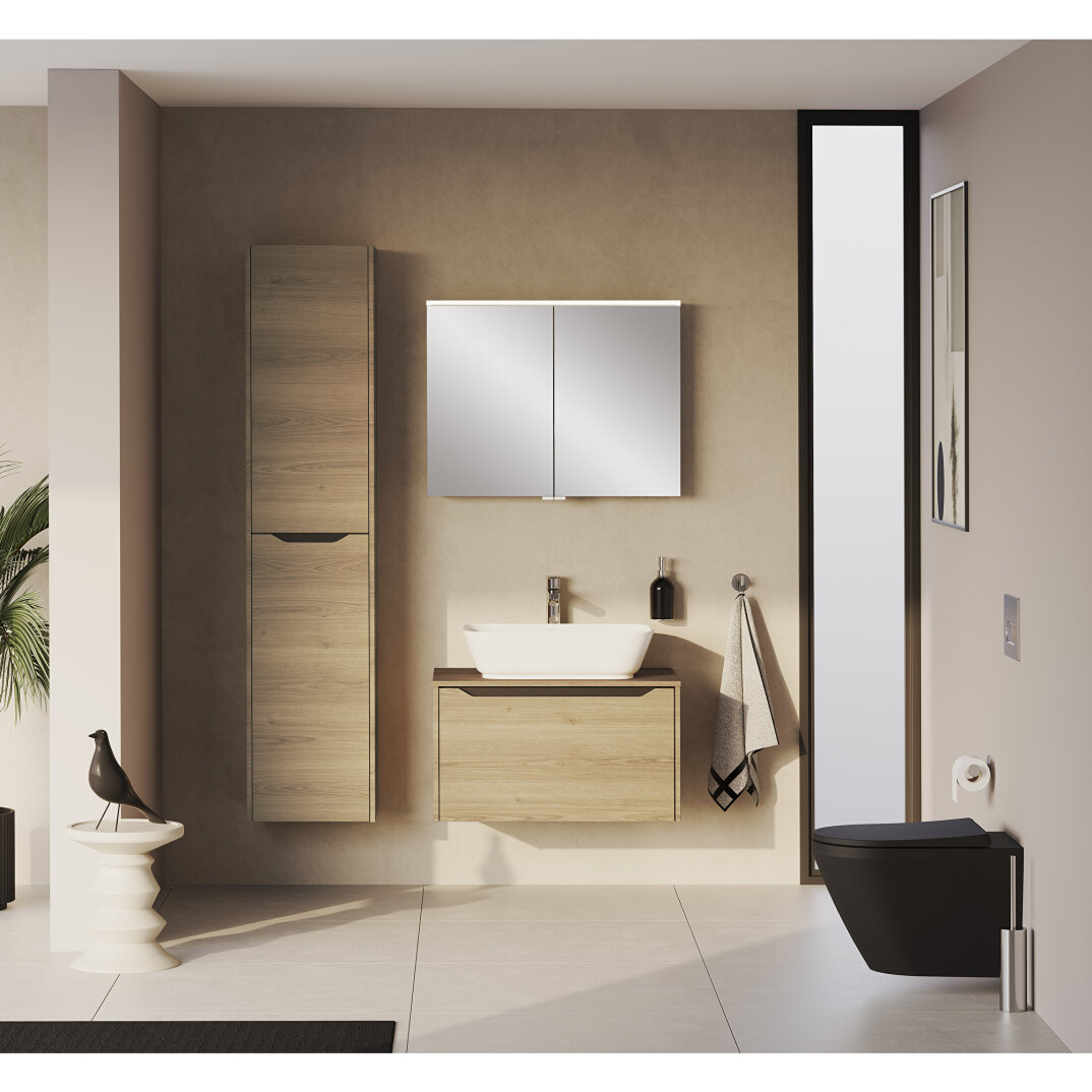 VitrA Integra Square Çift Kapaklı Boy Dolabı, Altın Meşe (Sol), 80321 - 4