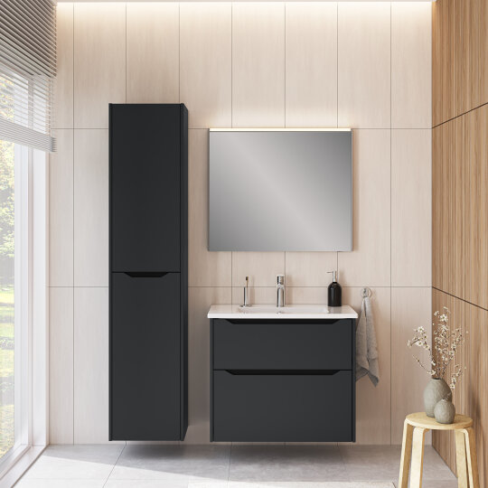 VitrA Integra Square Çift Kapaklı Boy Dolabı, Mat Grafit (Sol), 80320 - 3