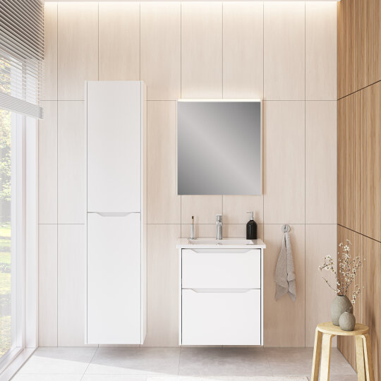 VitrA Integra Square Çift Kapaklı Boy Dolabı, Parlak Beyaz (Sol), 80318 - 3