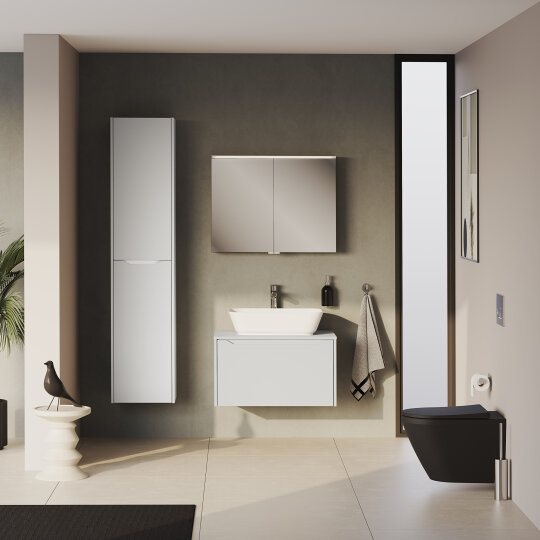 VitrA Integra Square Çift Kapaklı Boy Dolabı, Parlak Beyaz (Sol), 80318 - 5