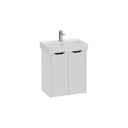 VitrA Integra Square Kapaklı Lavabo Dolabı, 60 cm, Mat Açık Gri, 80431