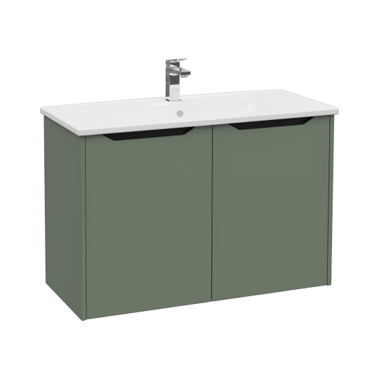 VitrA Integra Square Kapaklı Lavabo Dolabı, Ayaksız, 100 cm, Mat Yeşil, 80098 - 3
