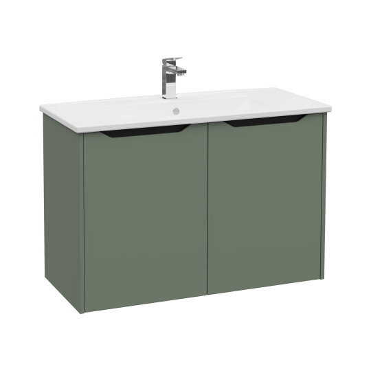 VitrA Integra Square Kapaklı Lavabo Dolabı, Ayaksız, 100 cm, Mat Yeşil, 80098 - 4