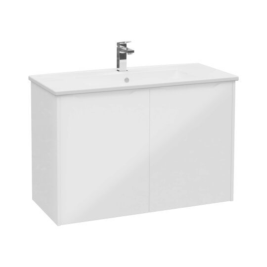 VitrA Integra Square Kapaklı Lavabo Dolabı, Ayaksız, 100 cm, Parlak Beyaz, 80093