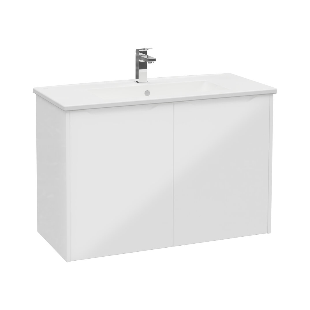 VitrA Integra Square Kapaklı Lavabo Dolabı, Ayaksız, 100 cm, Parlak Beyaz, 80093 - 3