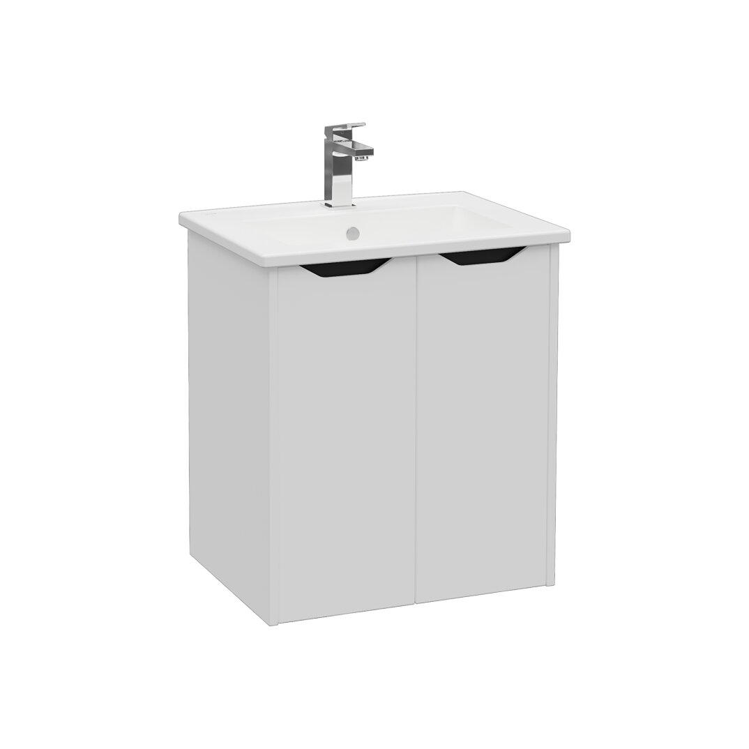 VitrA Integra Square Kapaklı Lavabo Dolabı, Ayaksız, 60 cm, Mat Açık Gri,80081 - 2