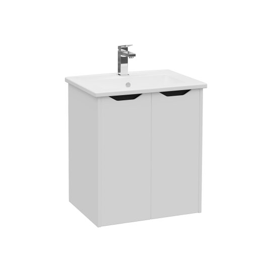 VitrA Integra Square Kapaklı Lavabo Dolabı, Ayaksız, 60 cm, Mat Açık Gri,80081 - 3
