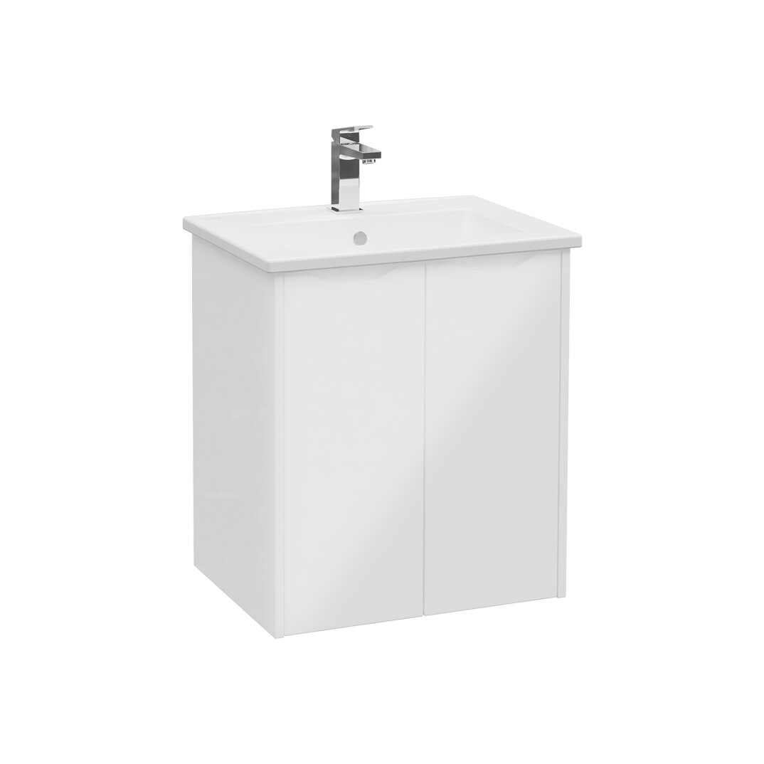 VitrA Integra Square Kapaklı Lavabo Dolabı, Ayaksız, 60 cm, Parlak Beyaz, 80075 - 3