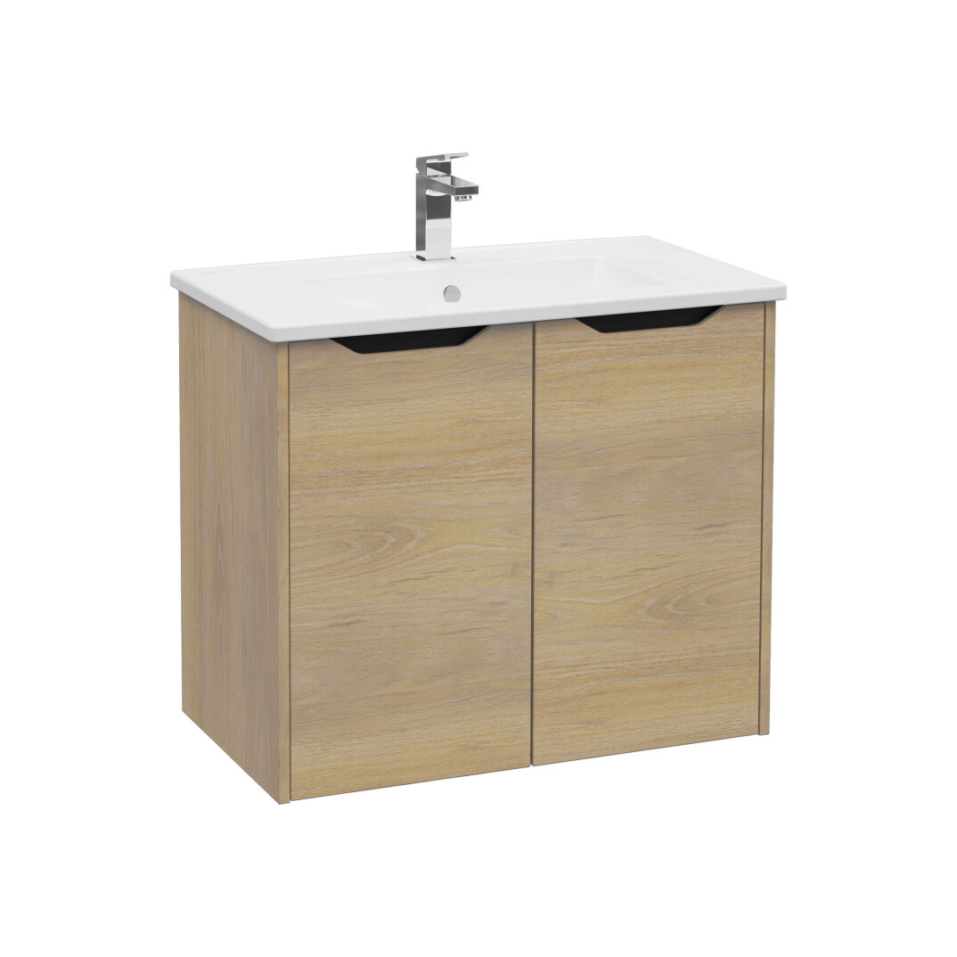 VitrA Integra Square Kapaklı Lavabo Dolabı, Ayaksız, 80 cm, Altın Meşe, 80087 - 1