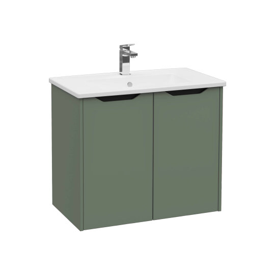 VitrA Integra Square Kapaklı Lavabo Dolabı, Ayaksız, 80 cm, Mat Yeşil, 80089