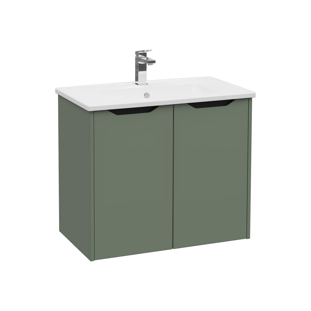 VitrA Integra Square Kapaklı Lavabo Dolabı, Ayaksız, 80 cm, Mat Yeşil, 80089 - 4