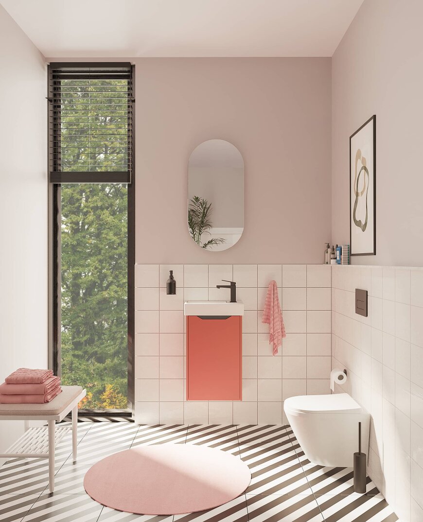 VitrA Integra Square Lavabo Dolabı, 45 cm, Kapaklı, Mat Kırmızı, Sağ, 80070 - 2