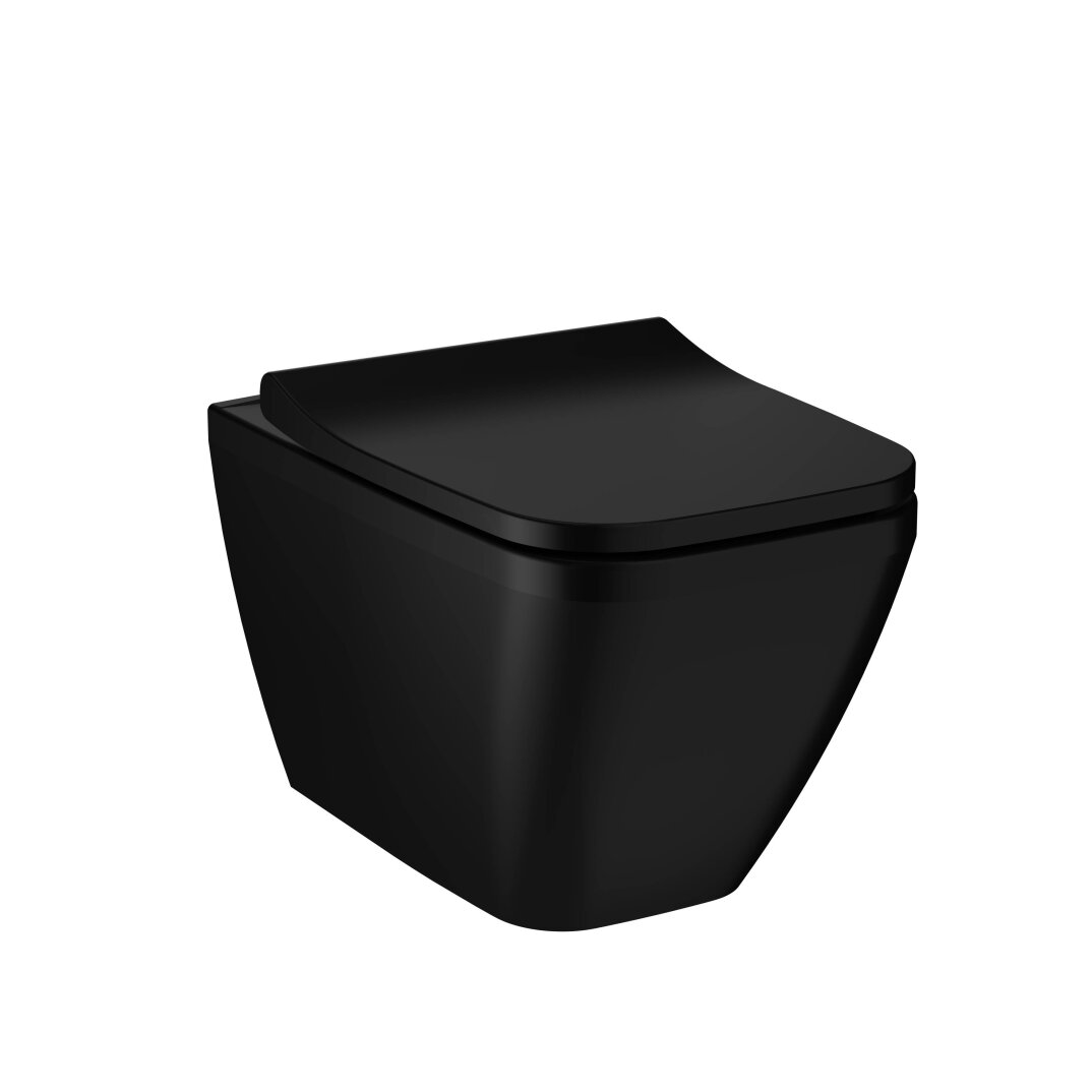 VitrA Integra Square Rim-ex Kanalsız Asma Klozet, Gizli Montaj, Mat Siyah,7082B083-0090 - 1