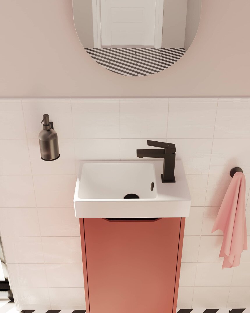 VitrA Integra Square Sağdan Armatür Delikli Kompakt Lavabo, 45x28 cm - 7892L003-0029,7892L003-0029 - 3