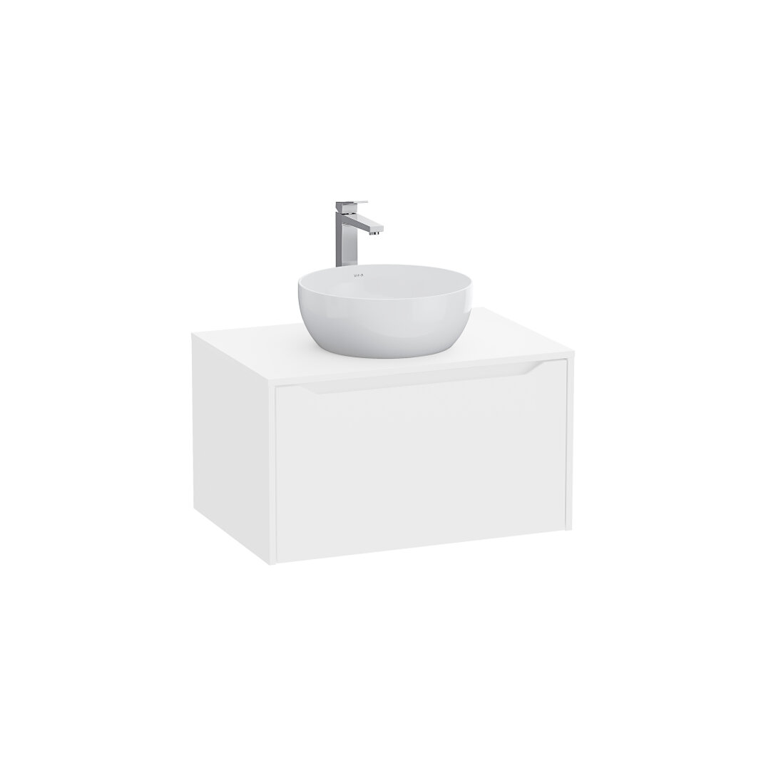 VitrA Integra Square Tek Çekmeceli Çanak Lavabo Uyumlu Lavabo Dolabı, Mat Beyaz, 80 cm (Çanak Lavabo Hariç-Armatür Deliksiz), 80274 - 3