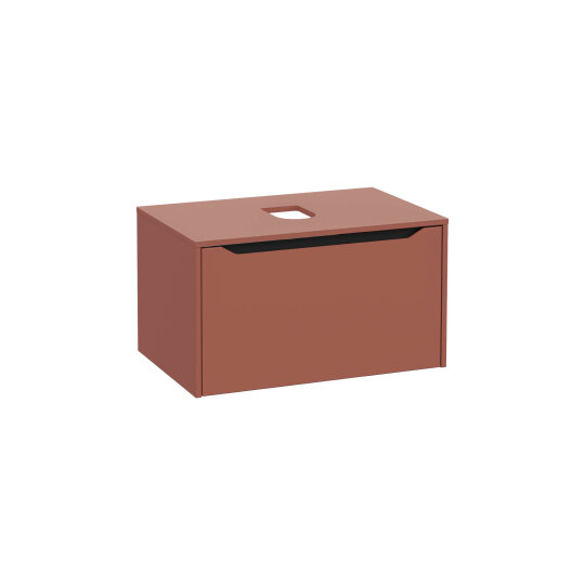 VitrA Integra Square Tek Çekmeceli Çanak Lavabo Uyumlu Lavabo Dolabı, Mat Kırmızı, 80 cm (Çanak Lavabo Hariç-Armatür Deliksiz), 80277 - 2