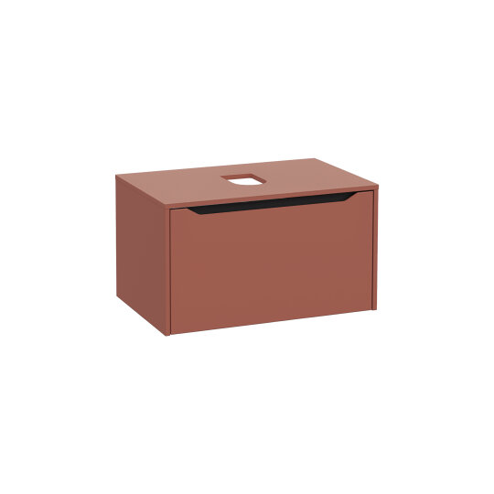 VitrA Integra Square Tek Çekmeceli Çanak Lavabo Uyumlu Lavabo Dolabı, Mat Kırmızı, 80 cm (Çanak Lavabo Hariç-Armatür Deliksiz), 80277 - 4