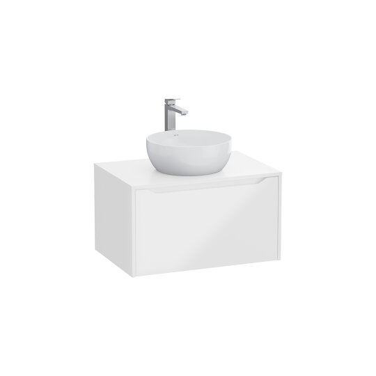 VitrA Integra Square Tek Çekmeceli Çanak Lavabo Uyumlu Lavabo Dolabı, Parlak Beyaz, 80 cm (Çanak Lavabo Hariç-Armatür Deliksiz),80273 - 3