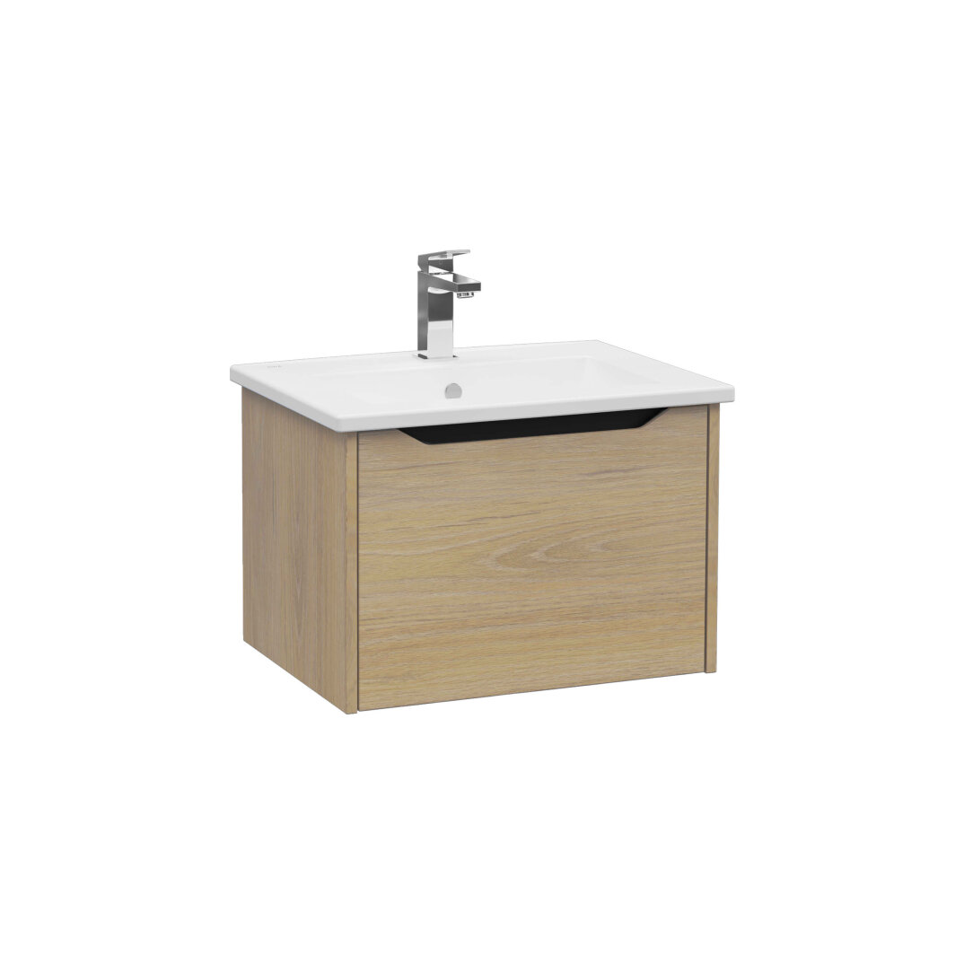 VitrA Integra Square Tek Çekmeceli Lavabo Dolabı, Ayaksız, 60 cm, Altın Meşe,80132 - 1