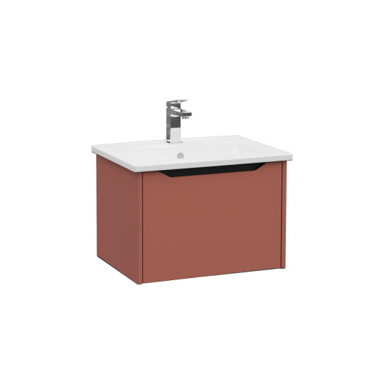 VitrA Integra Square Tek Çekmeceli Lavabo Dolabı, Ayaksız, 60 cm, Mat Kırmızı, 80133