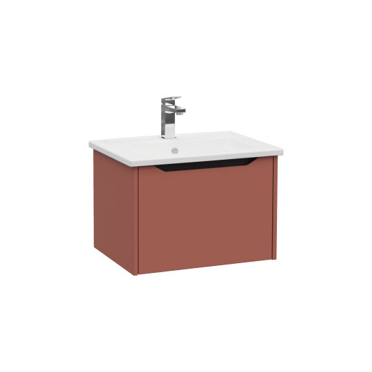 VitrA Integra Square Tek Çekmeceli Lavabo Dolabı, Ayaksız, 60 cm, Mat Kırmızı, 80133 - 2