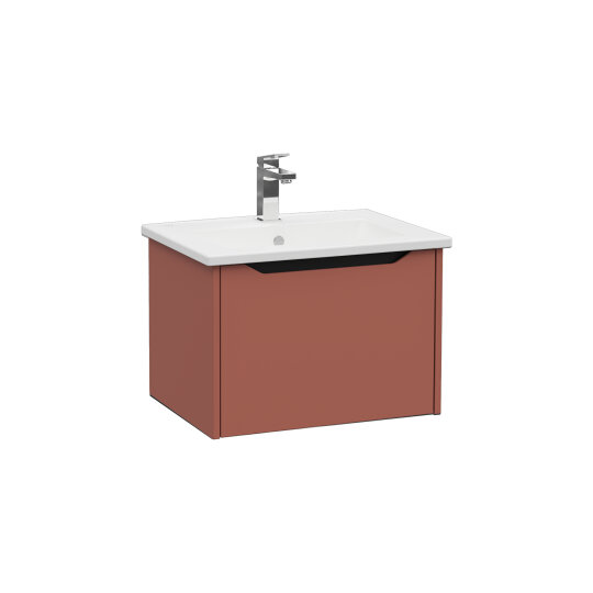 VitrA Integra Square Tek Çekmeceli Lavabo Dolabı, Ayaksız, 60 cm, Mat Kırmızı, 80133 - 3