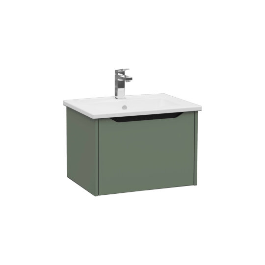 VitrA Integra Square Tek Çekmeceli Lavabo Dolabı, Ayaksız, 60 cm, Mat Yeşil, 80134