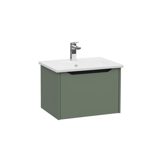 VitrA Integra Square Tek Çekmeceli Lavabo Dolabı, Ayaksız, 60 cm, Mat Yeşil, 80134 - 4