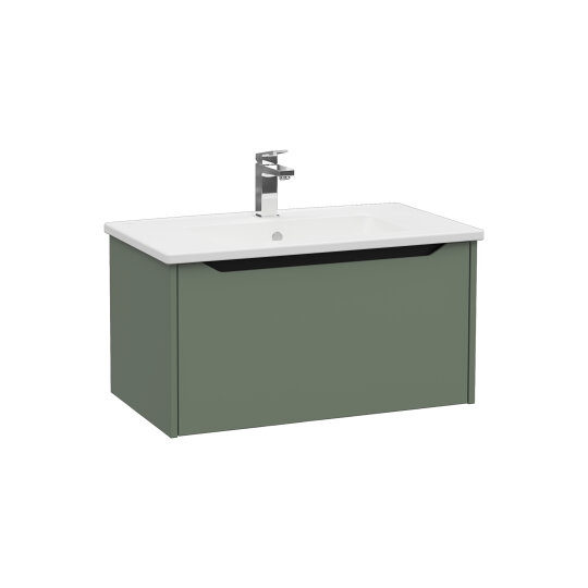 VitrA Integra Square Tek Çekmeceli Lavabo Dolabı, Ayaksız, 80 cm, Mat Yeşil, 80143 - 3