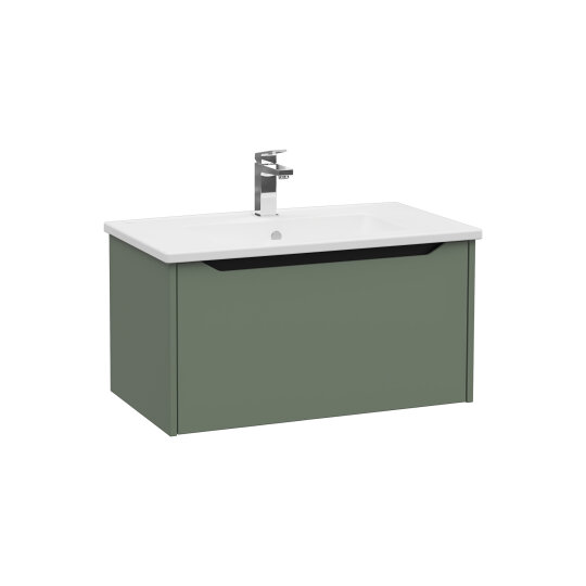 VitrA Integra Square Tek Çekmeceli Lavabo Dolabı, Ayaksız, 80 cm, Mat Yeşil, 80143 - 4