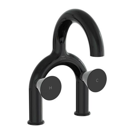 VitrA Liquid Ankastre Lavabo Bataryası (2 Delikli Lavabolar için), Parlak Siyah, A4274739