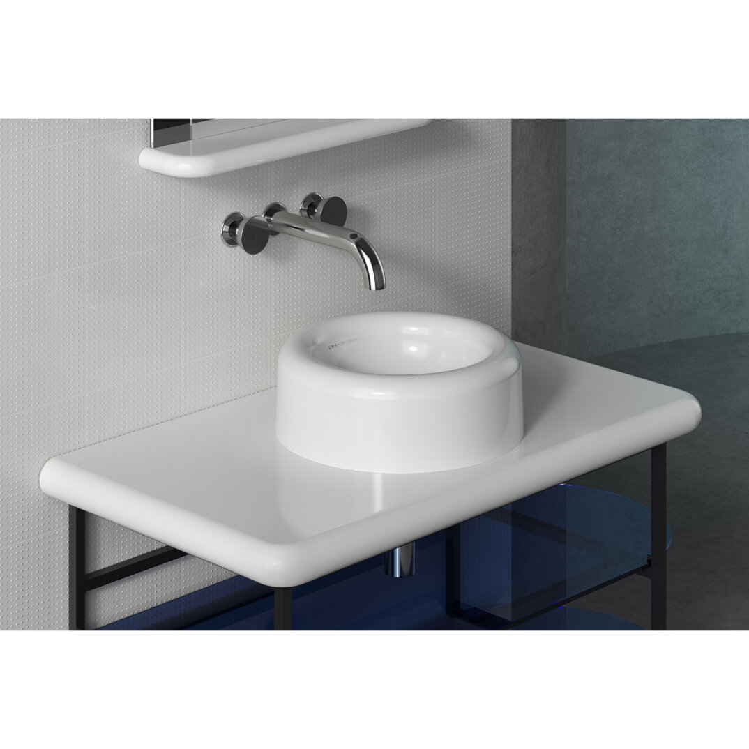VitrA Liquid Lavabo Dolabı, Mavi Cam Raflı, 100 cm,66738 - 11