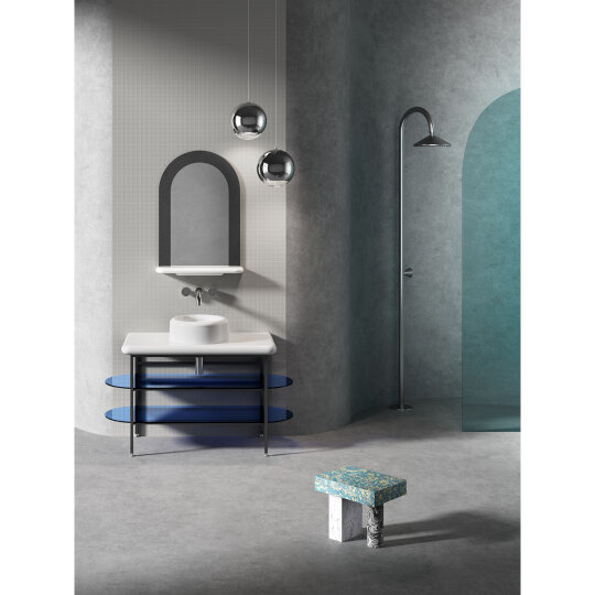 VitrA Liquid Lavabo Dolabı, Mavi Cam Raflı, 100 cm,66738 - 12
