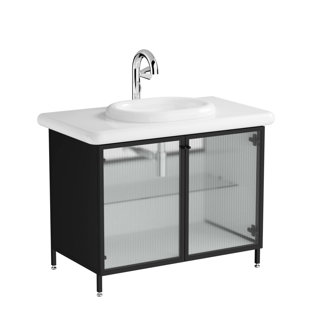 VitrA Liquid Lavabo Dolabı, Metal-Cam Kapaklı,66741 - 2