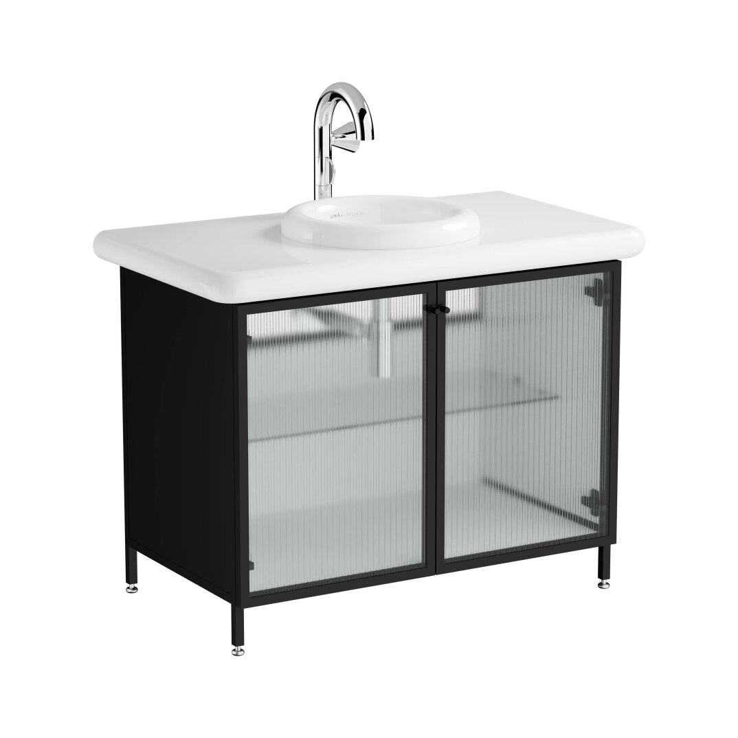 VitrA Liquid Lavabo Dolabı, Metal-Cam Kapaklı,66741 - 5