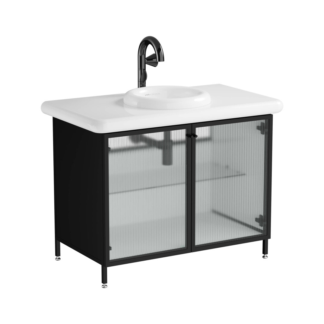 VitrA Liquid Lavabo Dolabı, Metal-Cam Kapaklı,66741 - 6