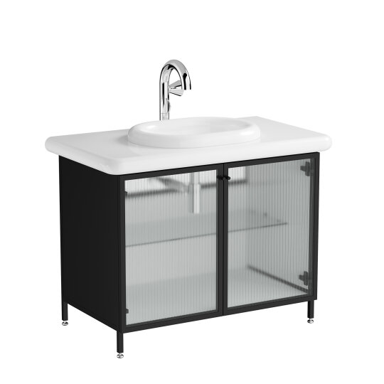 VitrA Liquid Lavabo Dolabı, Metal-Cam Kapaklı,66741 - 8