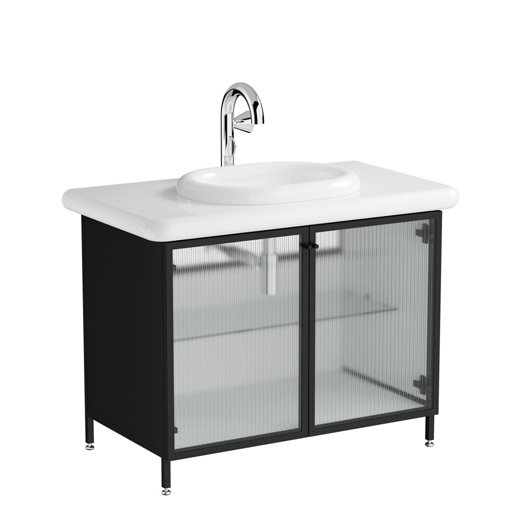 VitrA Liquid Lavabo Dolabı, Metal-Cam Kapaklı,66741 - 8