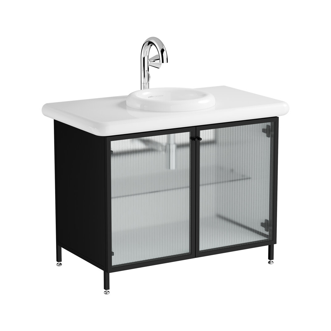 VitrA Liquid Lavabo Dolabı, Metal-Cam Kapaklı,66741 - 11