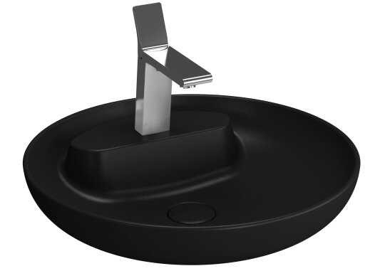 VitrA Memoria Yuvarlak Çanak Lavabo, 50 cm, Mat Siyah, 5880B483-0563