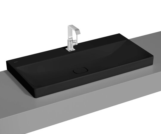 VitrA Metropole Çanak Lavabo, 100 cm, Mat Siyah, VitrAClean,7529B483-0937