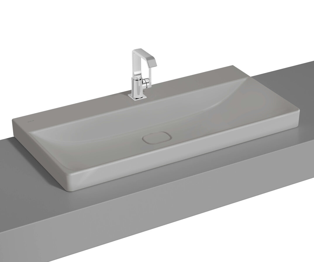 VitrA Metropole Çanak Lavabo, 100 cm, Mat Taş Gri, VitrAClean,7529B476-0937 - 1