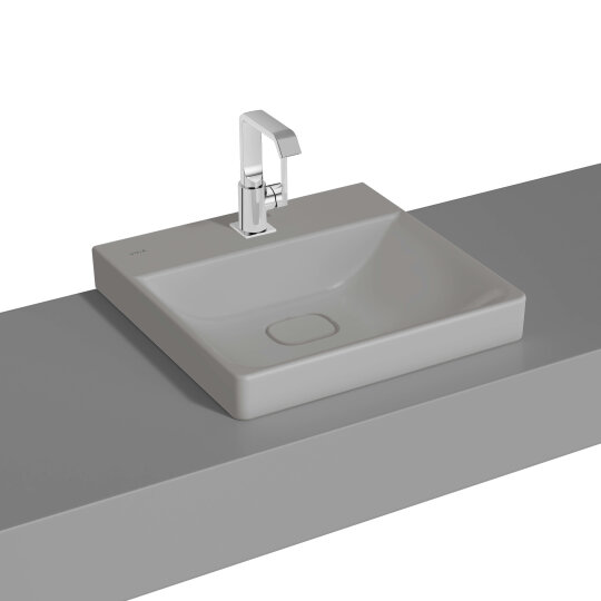 VitrA Metropole Çanak Lavabo, 50 cm, Mat Taş Gri, VitrAClean,7525B476-0937